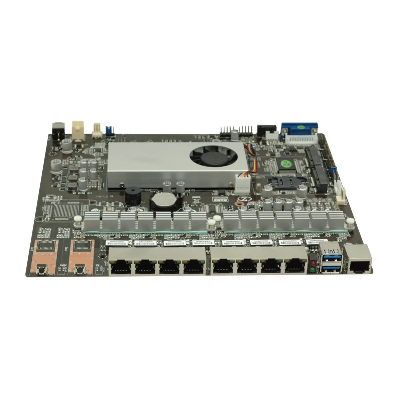 Материнская плата промышленного брандмауэра с 8 портами ethernet Intel Celeron3865U