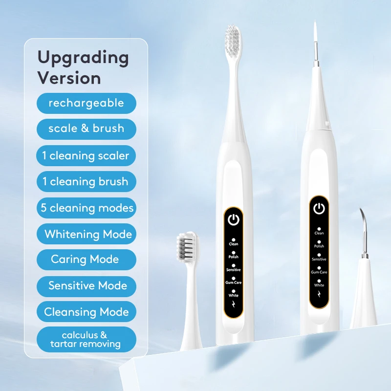 Usb Type C Rechargeable Travel Adult Portable Smart Sonic Water Flosser Electric Toothbrush Combo With Storage