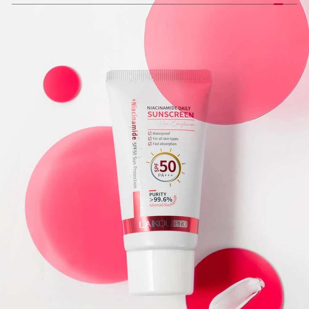 LANTHOME SPF50 Ниацинамид Защита от солнца Многофункциональный водонепроницаемый солнцезащитный лосьон крем