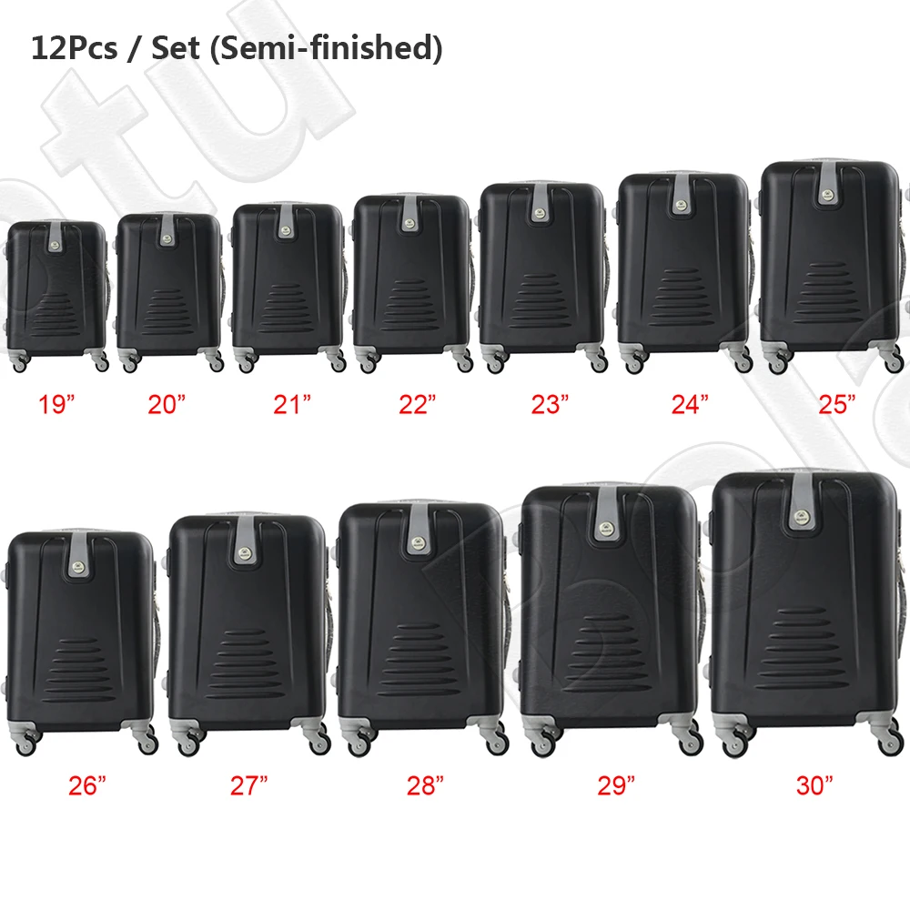 Hot Sale Cheap ABS Hard Shell 12 Pcs Luggage Set Semi-finishied Luggage