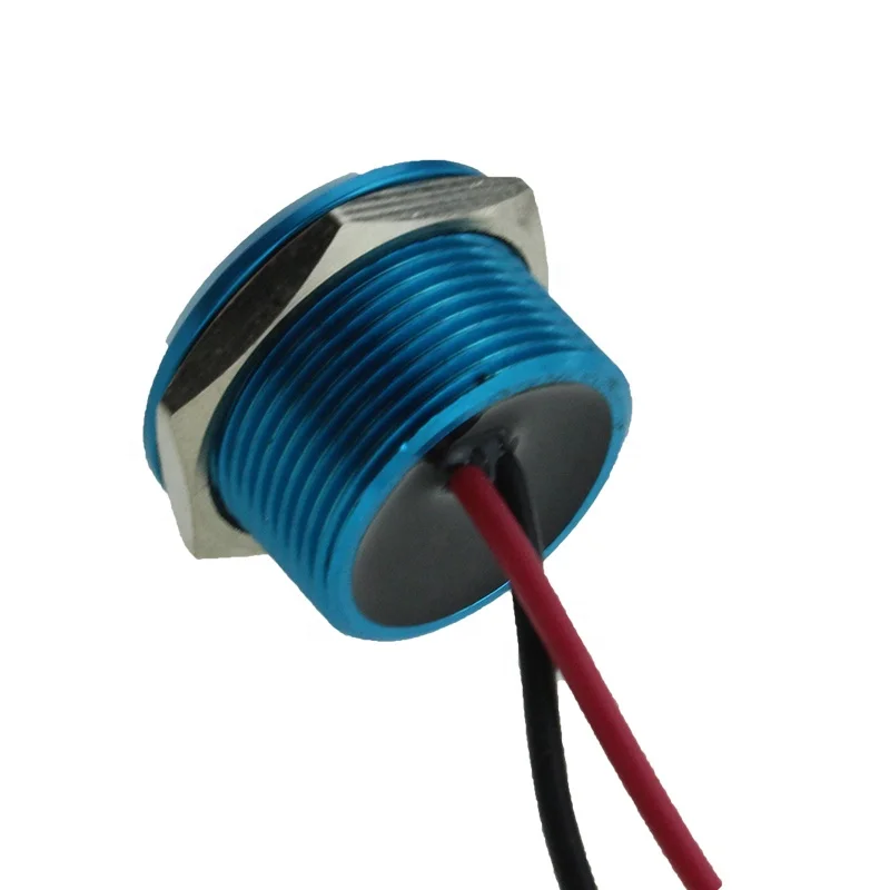 USYUMO YD19-10B 100mA 24VDC Blue aluminium 19mm mounting hole diameter piezo switch