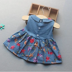 2022 New Summer Girls Dress Korean Style Solid Color Fashion Casual A-line Kids Cute Style Girls Denim Skirts