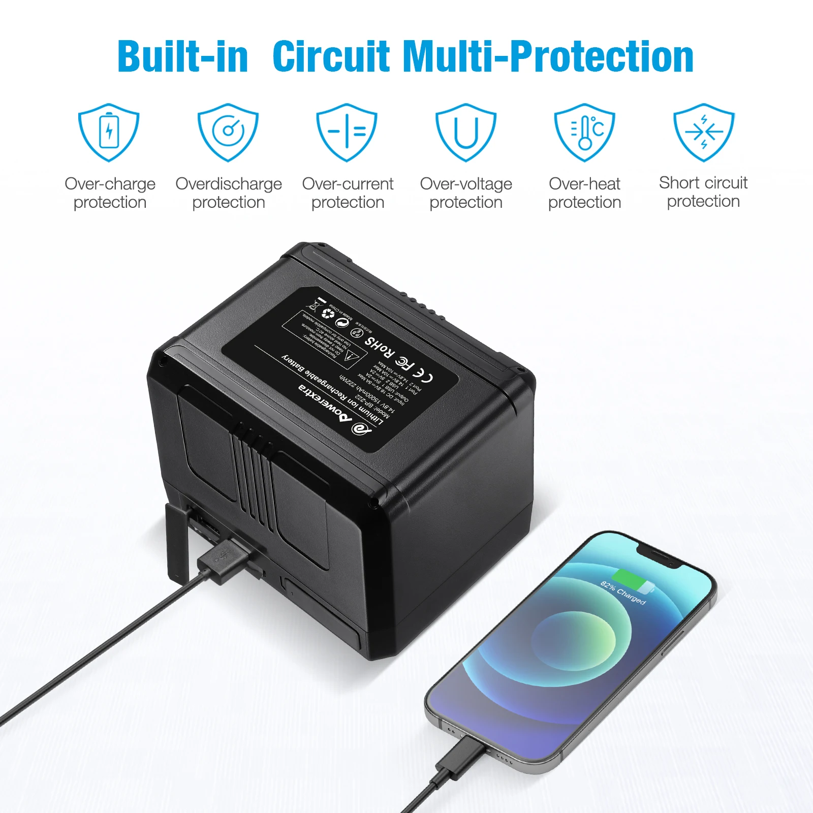 V Mount V Lock 14.8V 15000mAh Rechargeable Li-ion LED Camera Battery For Broadcast Video Camcorder