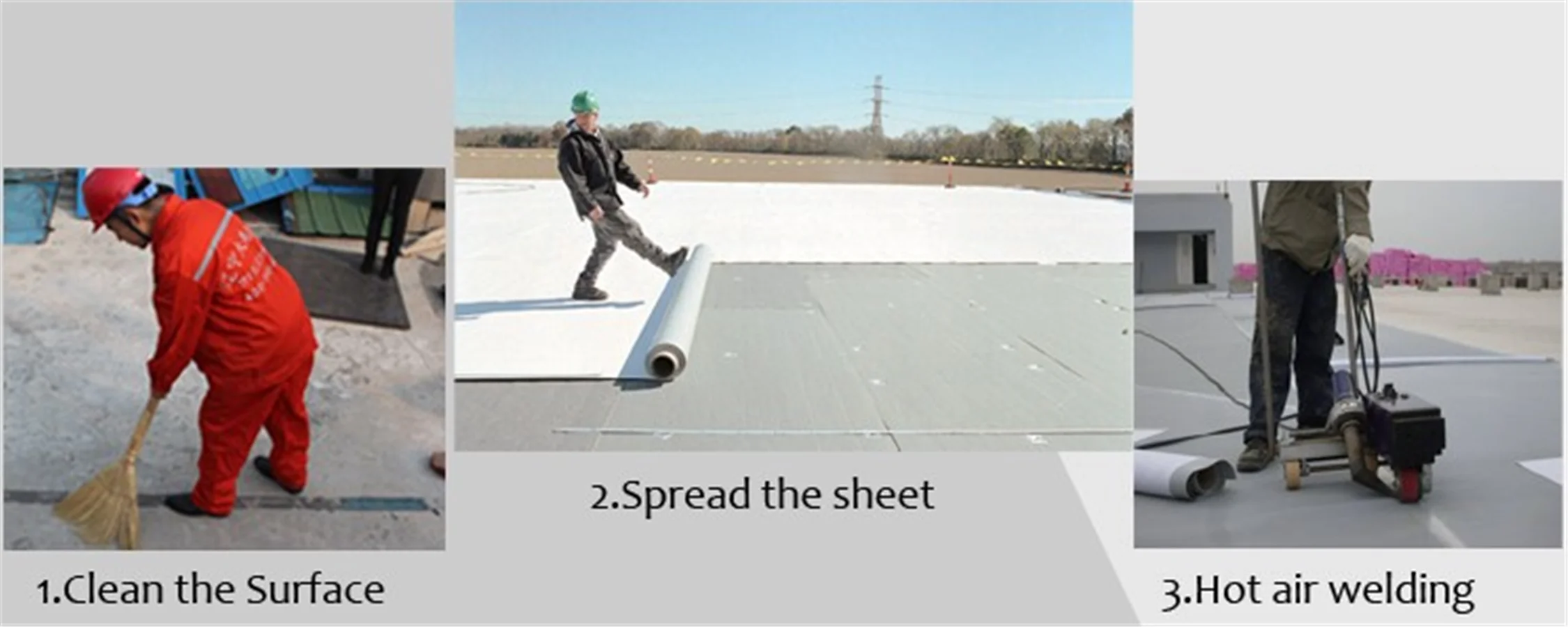 White Construction Roof Anti-UV Waterproof Sheet PVC Membrane Reinforced with Fabric