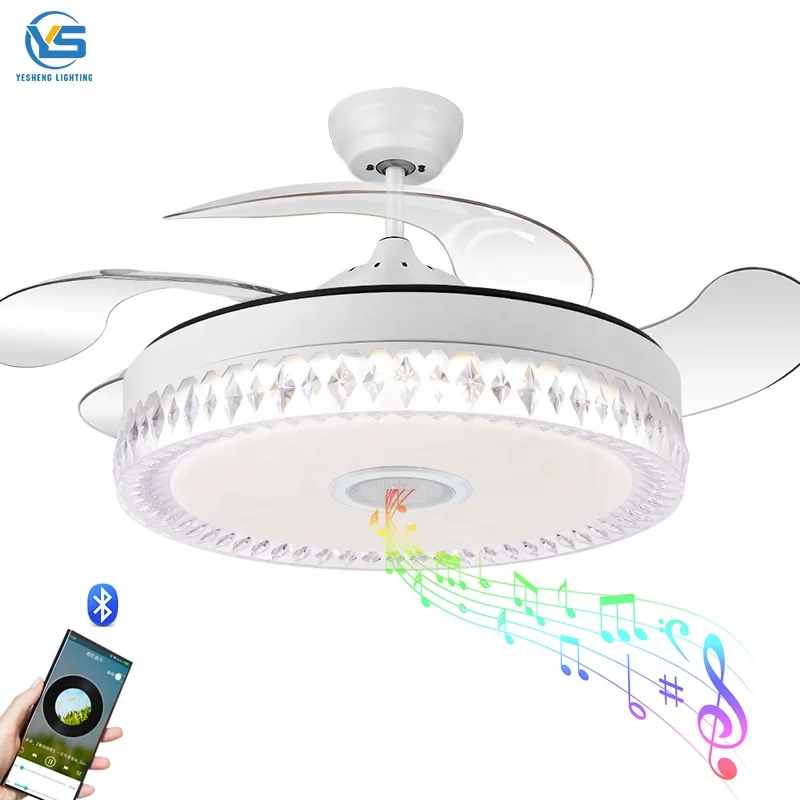 803S chandelier led fan light retractable LED ceiling fans light with remote control vintage ceiling light for home