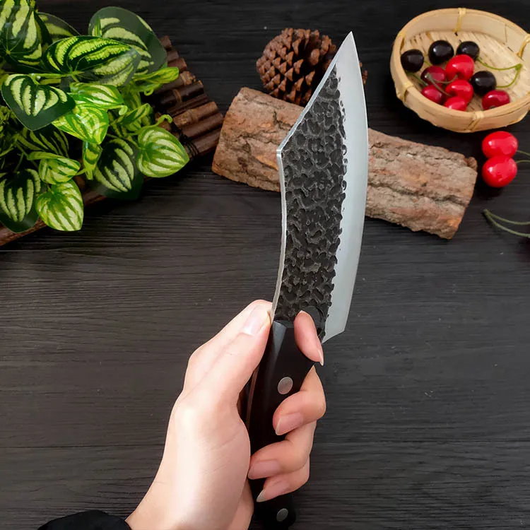 Wholesale Chopping Bone Meat Cleaver Boning Chef Carbon Steel Butcher Knife Chopper For Outdoor Camping BBQ