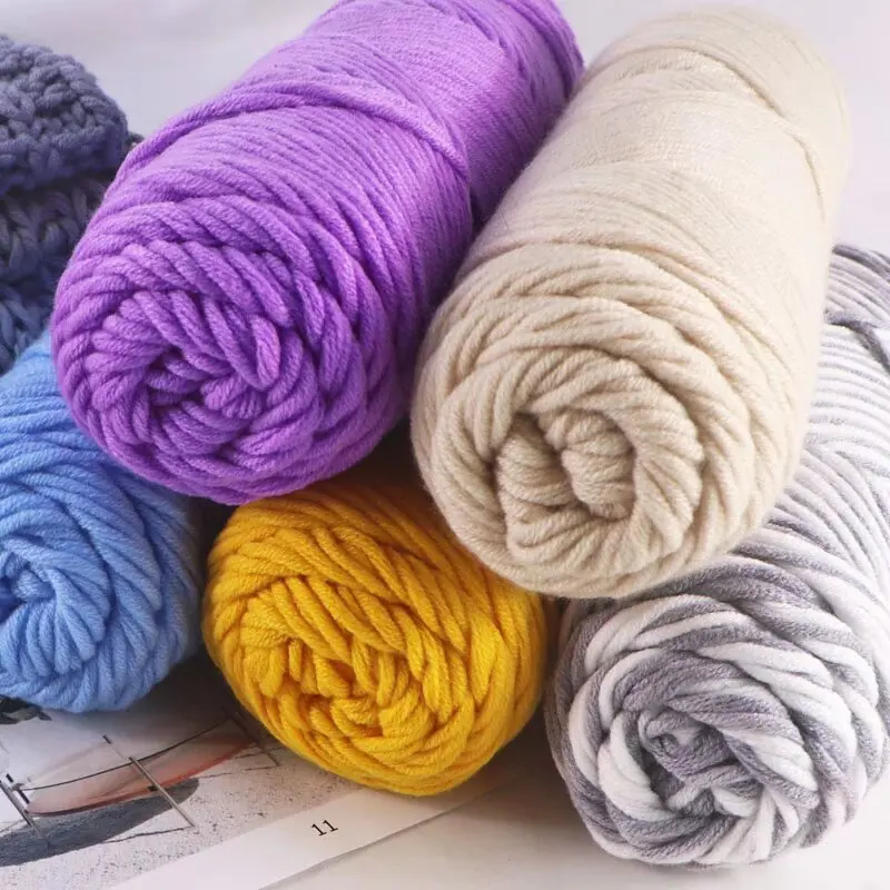 HENGYI 100% Acrylic Hand Knitting Yarn DIY 8 Ply Soft-feeling Anti Pilling Milk Cotton Cheap Manufactory Sale Spun Yarn