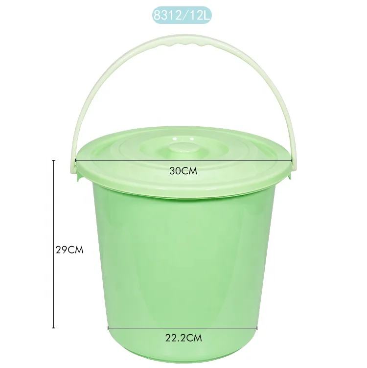 12L family portable cleaning high capacity plastic water bucket with lid