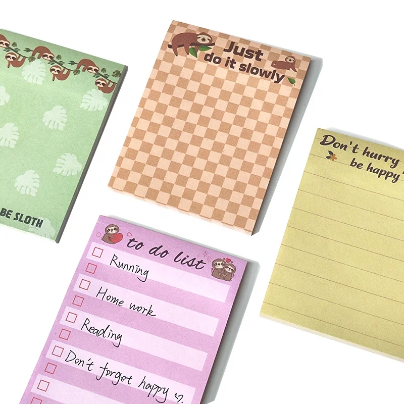 Cute Supplier Custom Shape School Office Cartoon Students Kids Sticky Notes Memo Pad