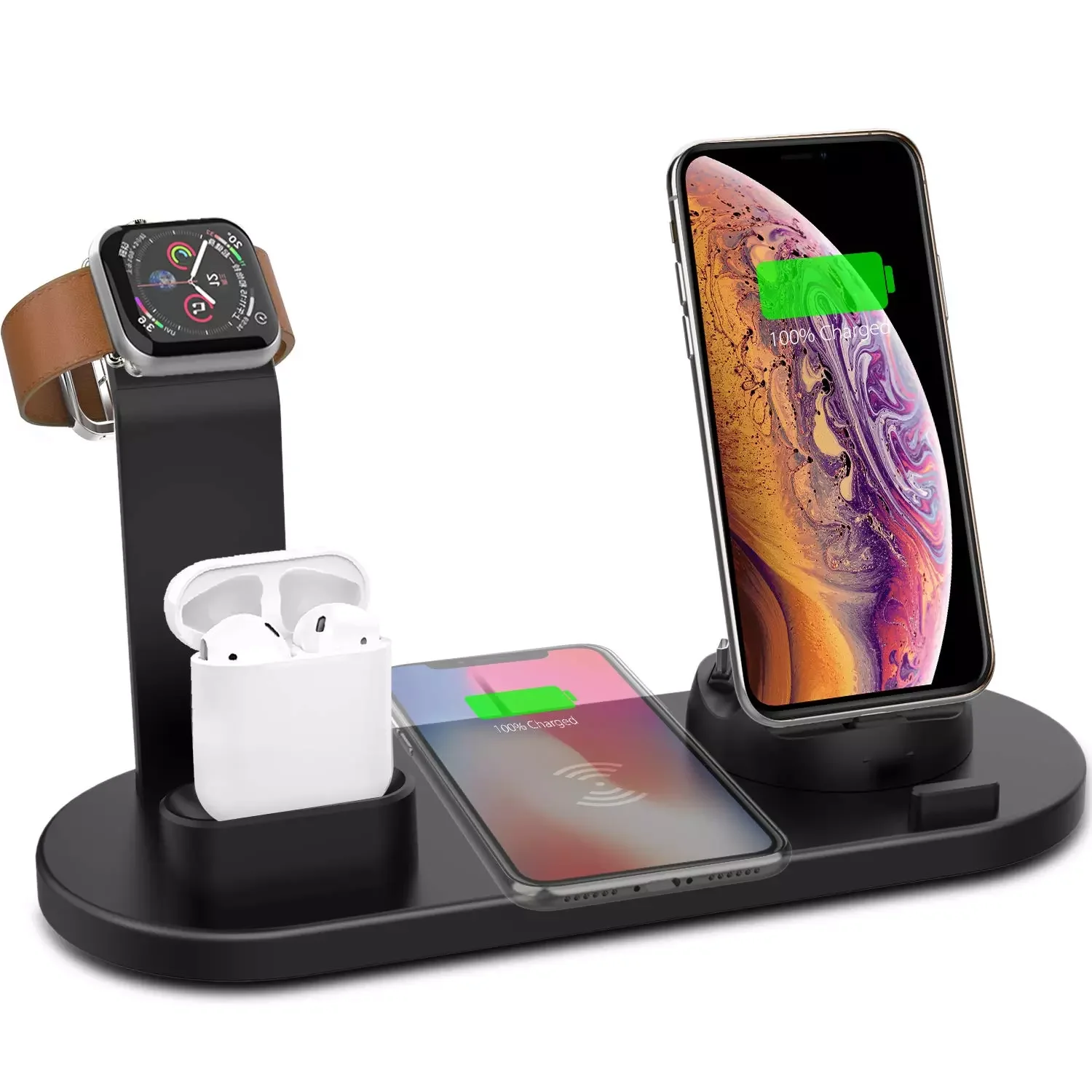 2022 Hot Selling in USA Amazon 4 In 1 Multi-functional Wireless Charger Stand For Phone Portable Wireless Charger Stand Watch