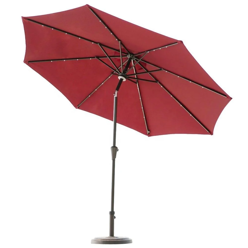 China Factory Supply 2020 Outdoor Patio LED Umbrella Auto Tilt