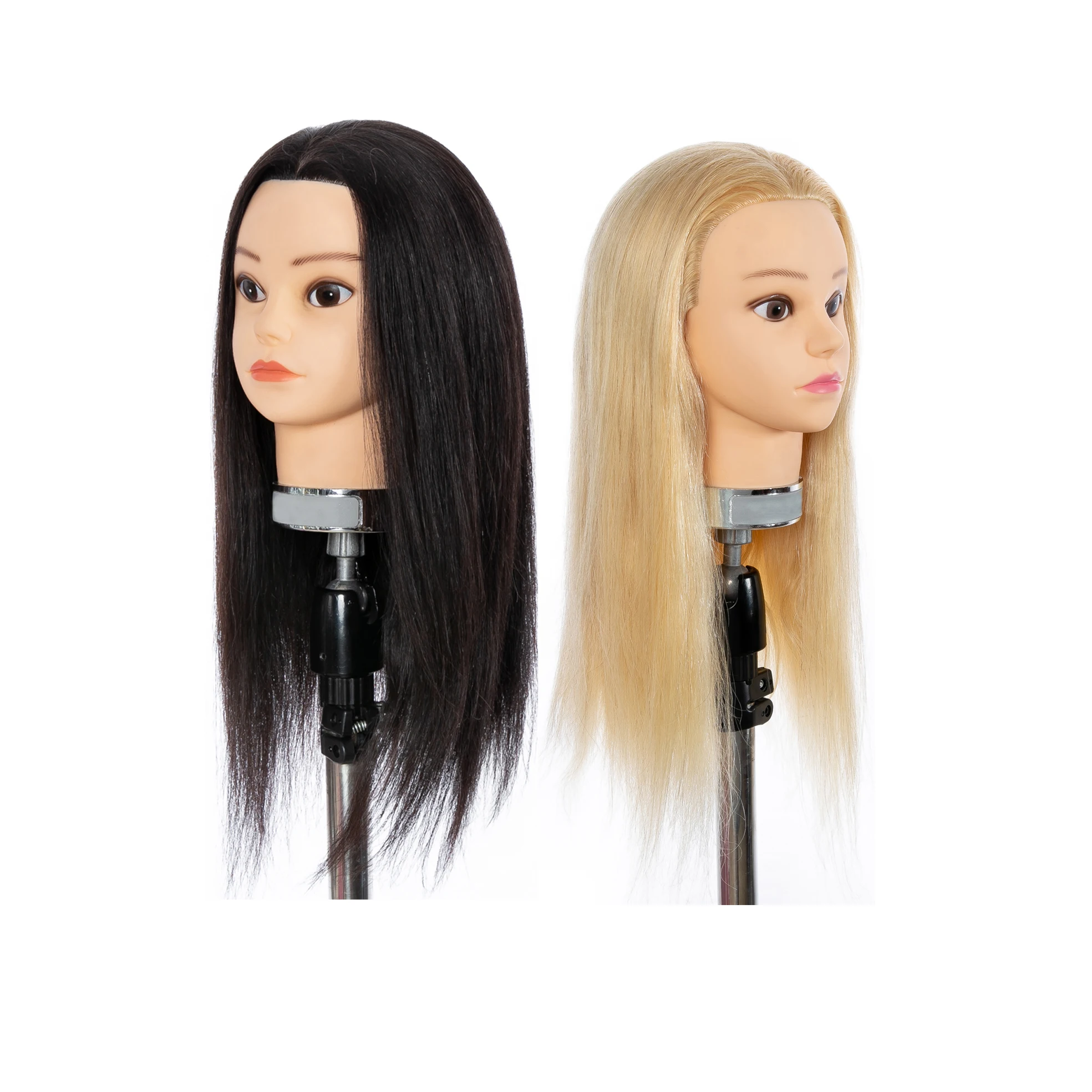 
First Beauty Mannequins Head with Hair 100 Human Hair Raw Cuticle Aligned Hair Training Mannequin Head Display Natural Black 20 