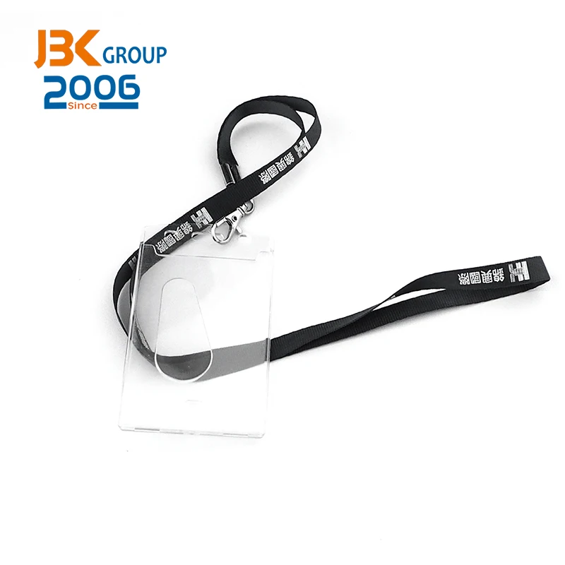  Оптовая продажа высокое качество индивидуальный дизайн полиэфирный шнурок для удостоверения личности пластиковый держатель бейджей с прозрачным чехлом карт
