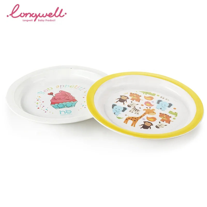 
Ningbo Longwell Custom Three Grid Eating Lunch Kids Home Cute Animal Printed PP Plates ODM Dish BPA Free Plastic Baby Food Plate 