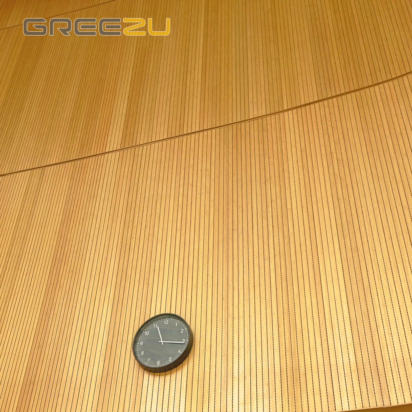 Acoustic Bamboo Wood Wall Panel with 3D Fluted Sound Ceiling Perforated Grooved for Soundproof Studio Not MDF