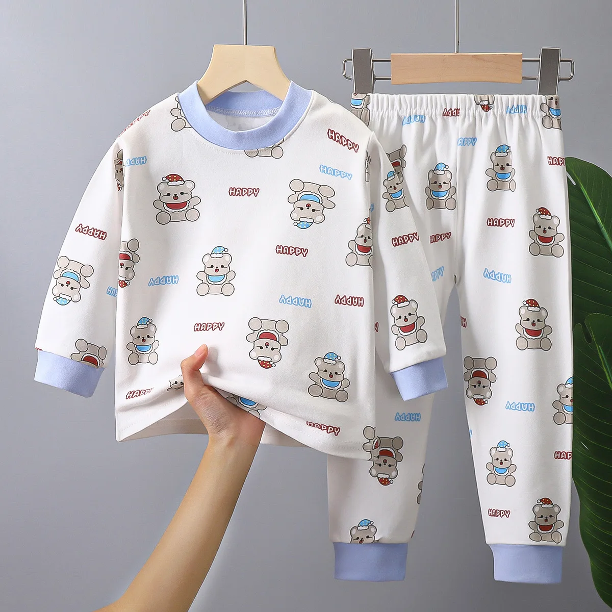 Baby Kids Pajamas Sets Cotton Boys Sleepwear Suit Autumn Girls Long Sleeve Tops+Pants Children Clothing