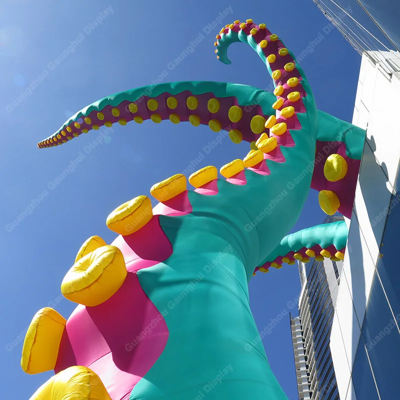 Customized inflatable octopus art sculpture Giant inflatable octopus tentacle arm roof and wall decoration Inflatable tentacles