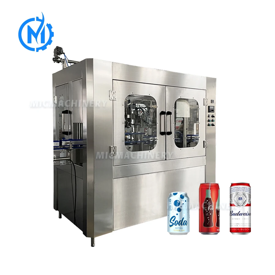 Automatic counter pressure bottle beverage soda aluminum draft brew beer can filler machine
