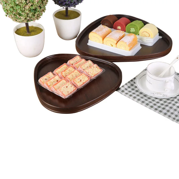 Hot Selling Heart Shape Wood Snack Plate Tray Bamboo Serving Tray Decorative