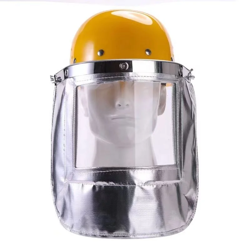Thermal and fireproof mask with safety helmet Thermal insulation electric welding welding steelmaking safety shield