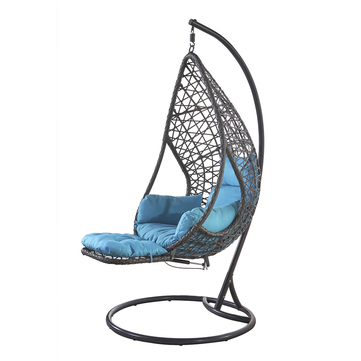 JIAHE living room bedroom balcony wicker metal swing chairs with foldable foot rest for indoor outdoor