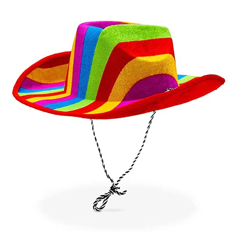 Rainbow Cowboy Hat For Costume Party Carnival Party Holiday Western Style  Pride Carnival Fancy Dress For Women Man