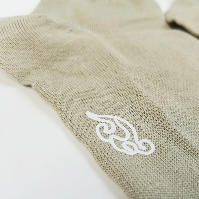 Man Natural Linen Cotton Woven Ankle Socks Logo Printed Breathable Deodorization Heavy Hemp Quarter Sock