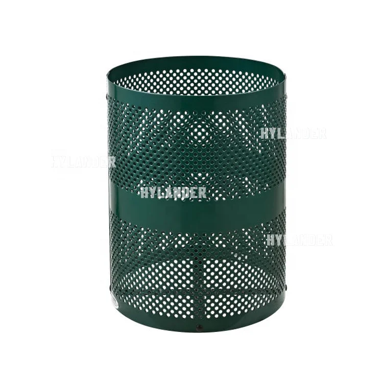 Waste bin outdoor metal mesh big unique trash can