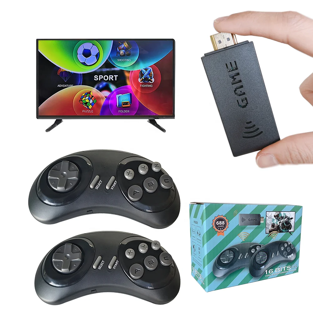 SG800 16 Bit HD Retro Classic Video Gaming Console Built In 688 Games Mini Game Stick  For Sega
