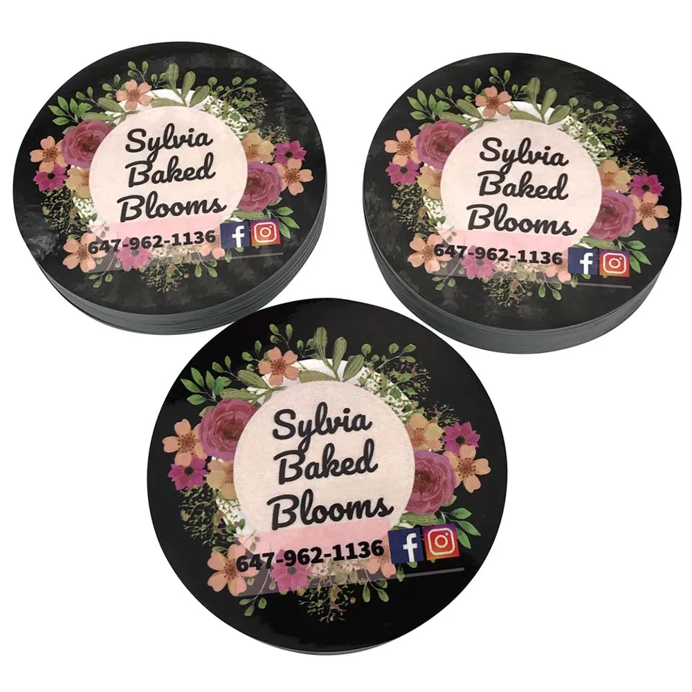 Full Color Printing Permanent Adhesive Waterproof Vinyl Round LOGO Die Cut Stickers