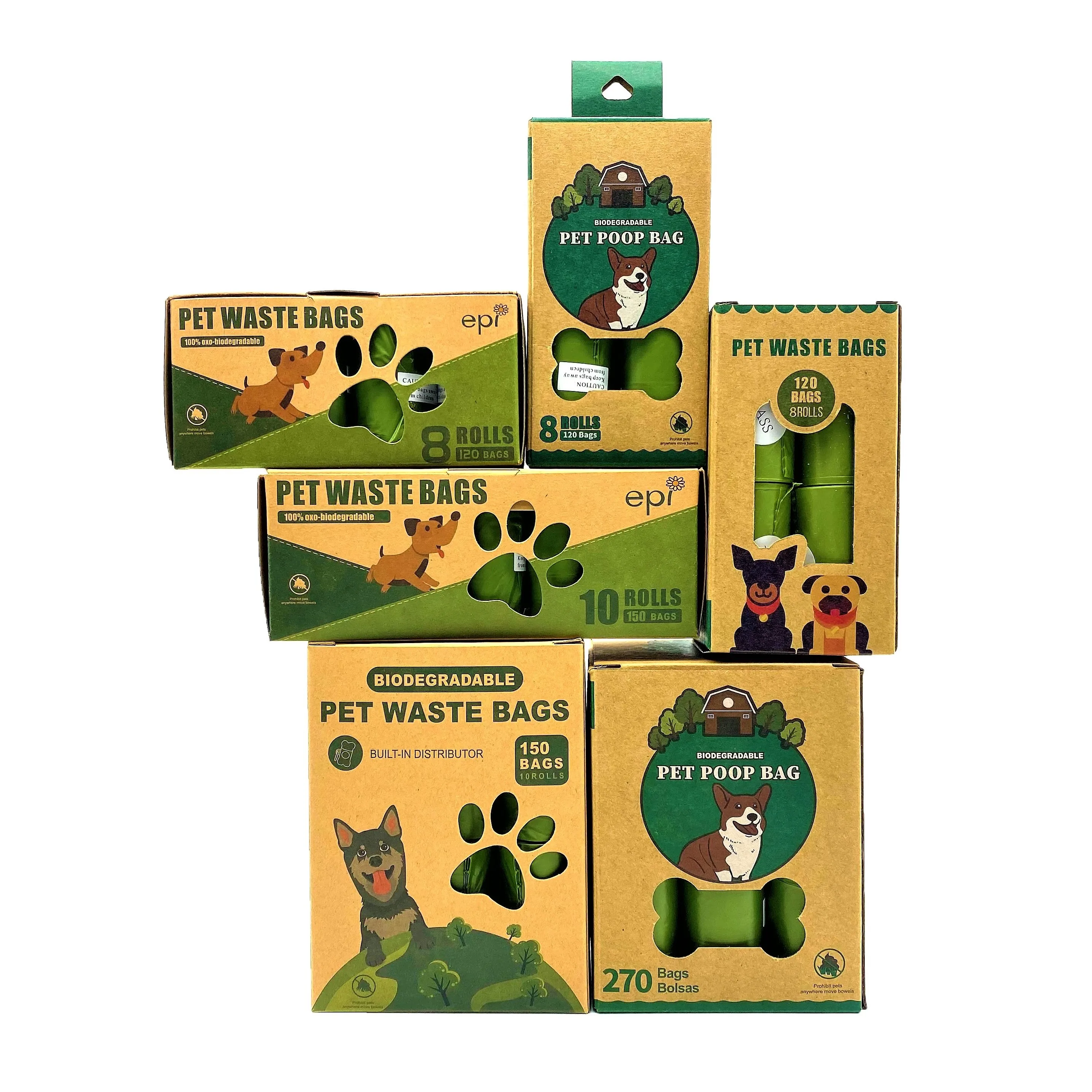 professional manufacture custom dispenser pet holder recycle plastic custom print drawstring dog poop bag