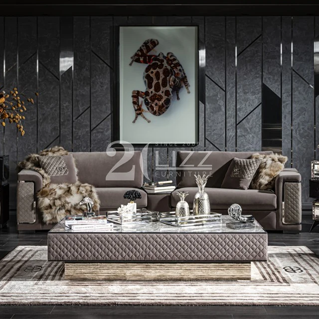Роскошная гостиная диван мебель секционная ткань Loveseat и стул