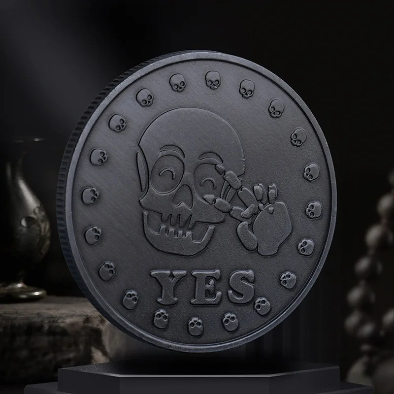 Black Color Souvenir Collection Metal Custom Yes Or No Used Decision Coin