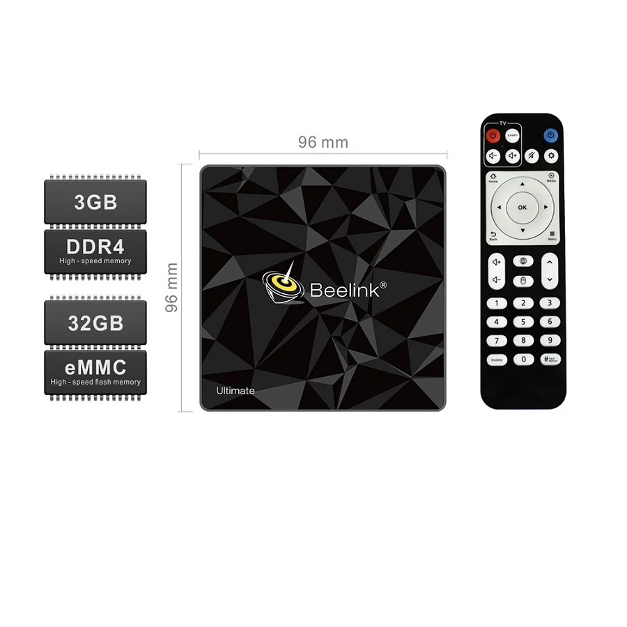 
Beelink GT1 Ultimate Best Android TV Box Set Top Remote Control Blue Tooth WiFi UHD 4K RAM 3GB ROM 32GB 