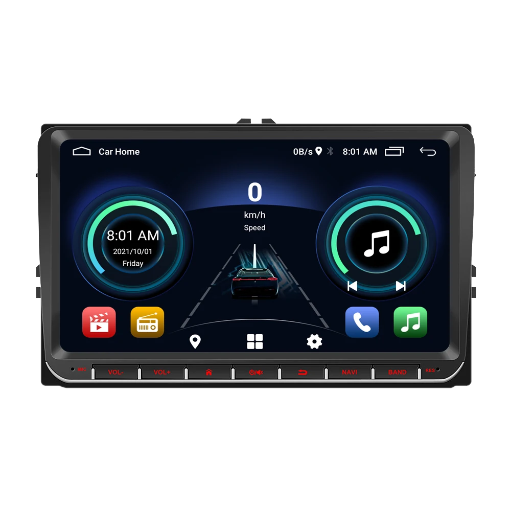 Android 12 9 Inch  Double Din GPS WiFi Head Unit Car Radio Stereo For VW