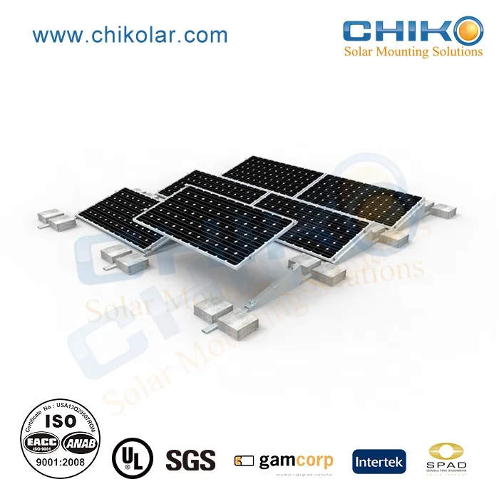 Cheap Ballast Structure Ground Mount Racks Solar Flat Roof Mounting