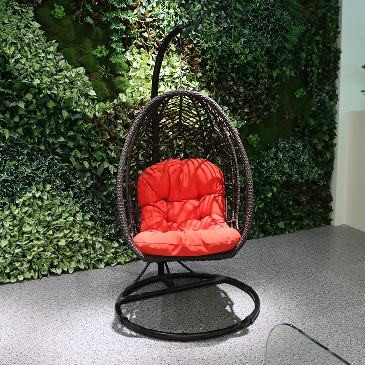 Manufacturer Custom Stand Rattan Patio Swings Chair Egg Balcony Hanging Chair