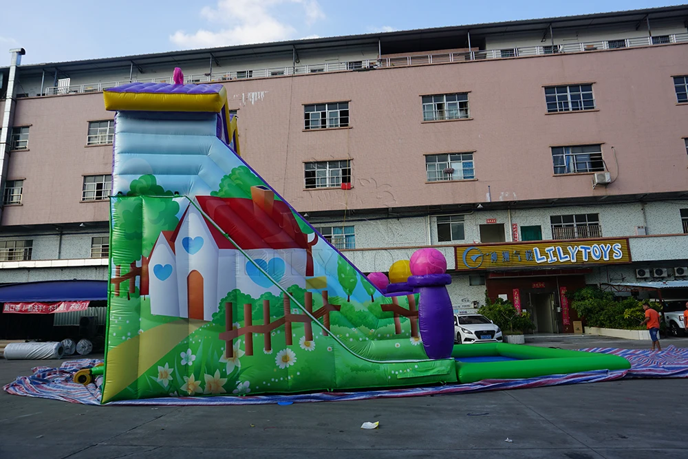 commercial used playground inflatable water slide beautiful water paly equipment with pool for sale