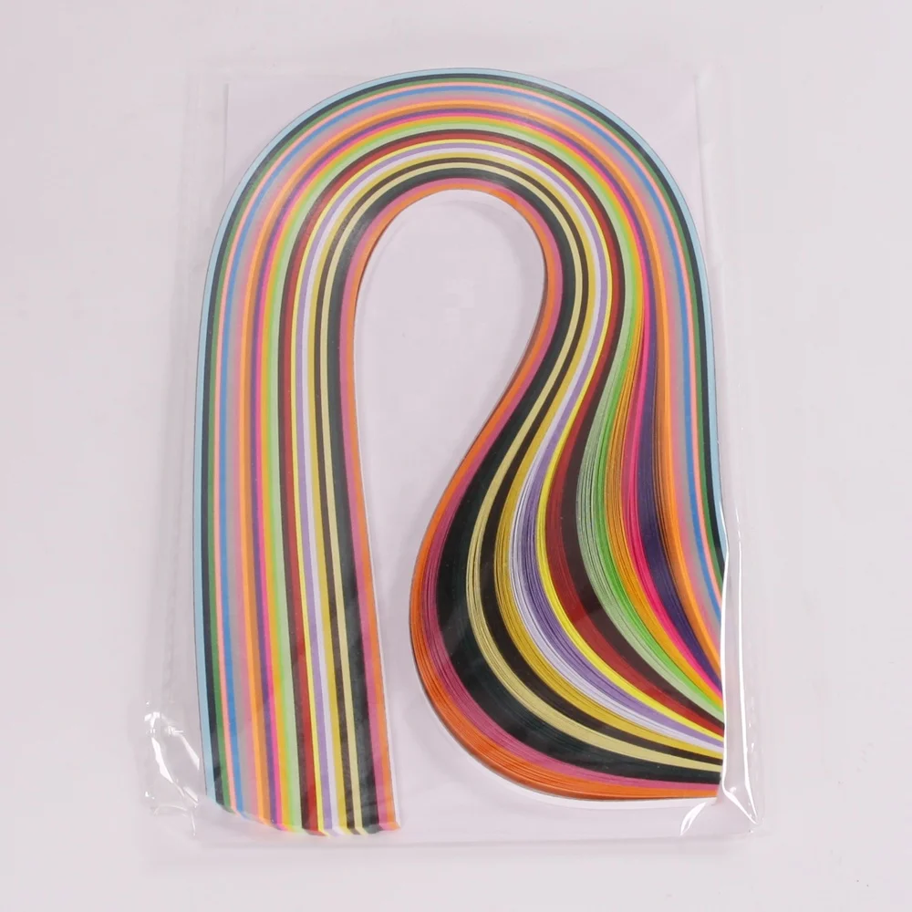 Rainbow color DIY hand craft art Stripes quilling paper