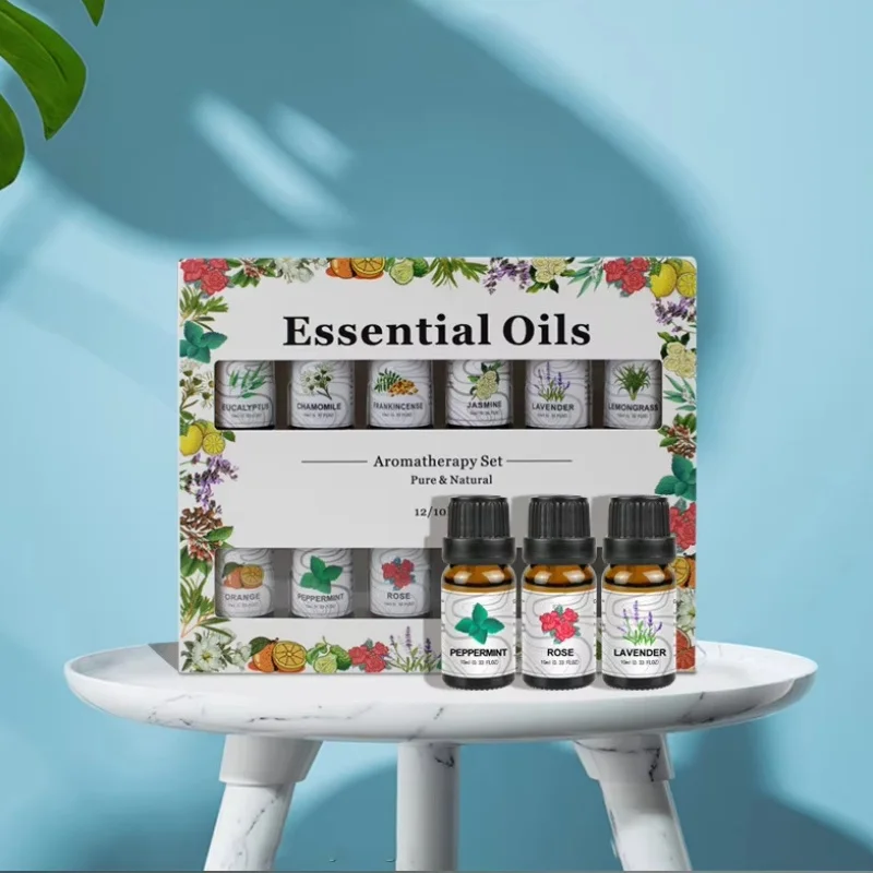 Wholesale herbal extract water soluble humidifier essential oil rosemary rose aromatherapy oil set