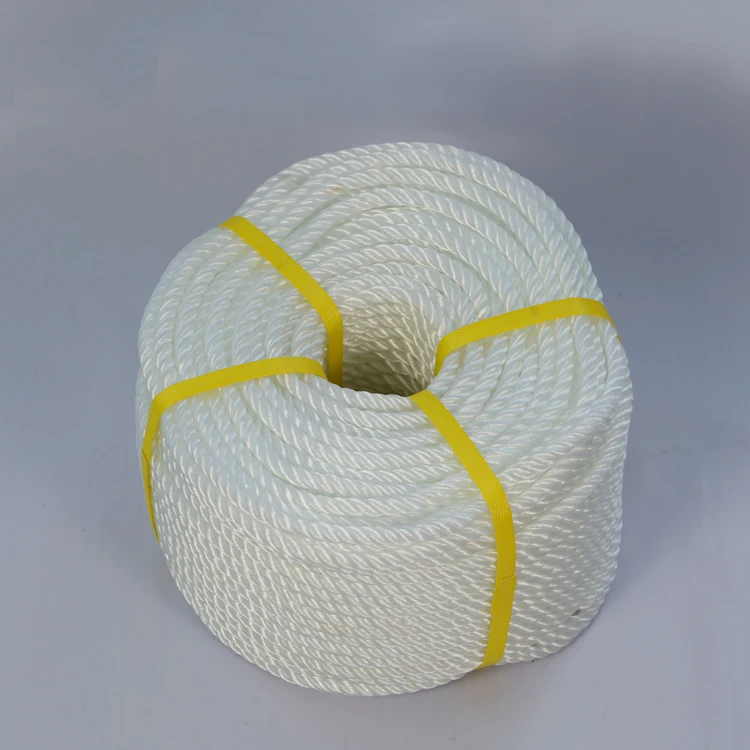 White With Orange Fleck Twisted Rope Type PP  3 Strand 10mm pp Rope for Marine Rope