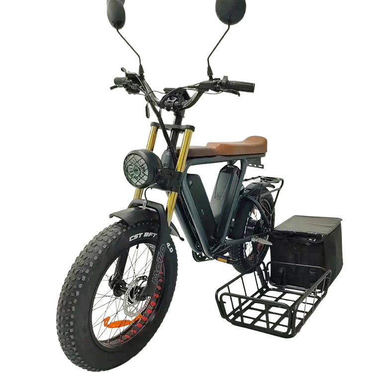 Cargo Fat bike electric 750w/1000W 16+16 ah 48v dual batteries 55km/h full suspension fast Fat ebike Electric Cargo Bike