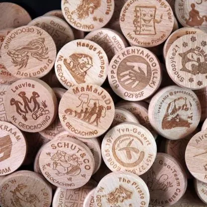 unique custom beech wood coins