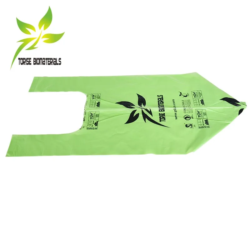 EN13432 OK compost home 100% compostable corn starch bag bin liners biodegradable garbage bag with handle