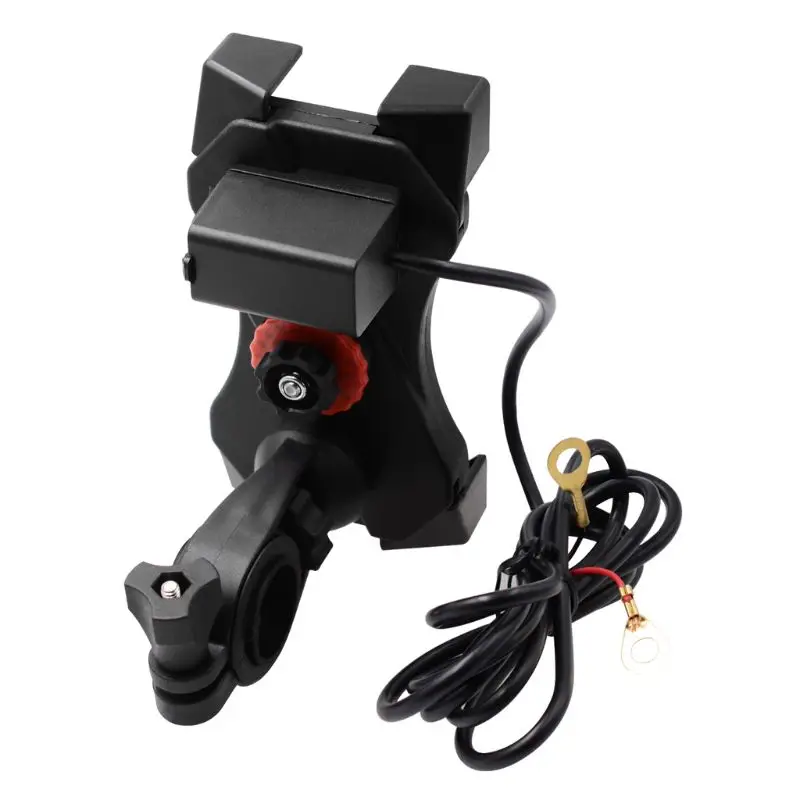
360 Degree Waterproof 12V Motorcycle Handlebar Cell Phone GPS Mount Holder With USB Charger for iphone Samsung Huawei Xiaomi 