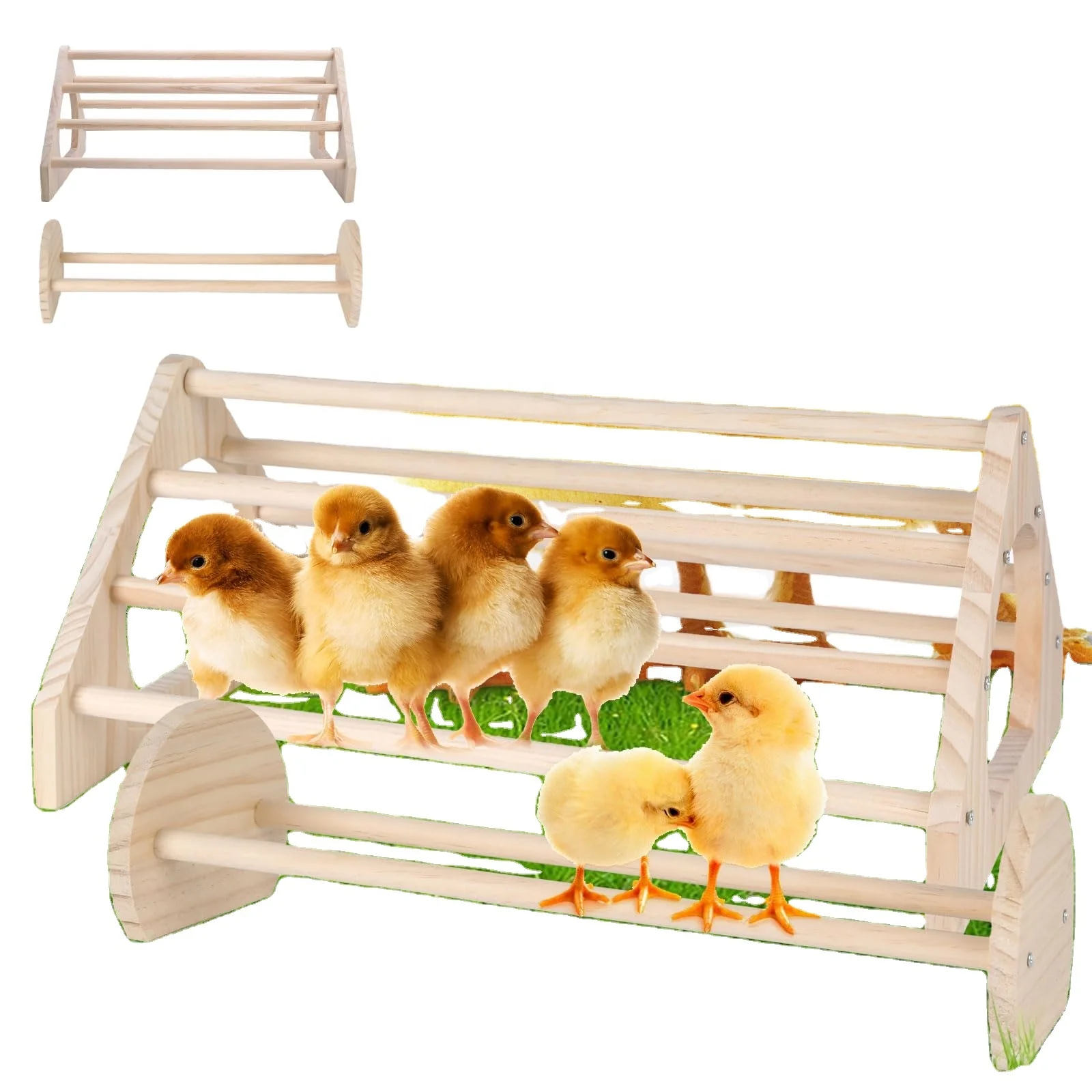 Chicken Perch Wooden Chicken Toys for Coop Durable Chicken Swing for Baby Chicks 2 Pack