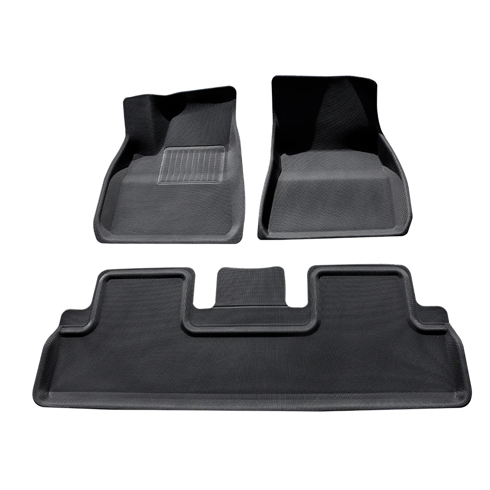 Fit All-Weather Floor Mats for Tesla Model 3 Floor Carpet Cover Foot Mats 3 pieces pack TPE+XPE