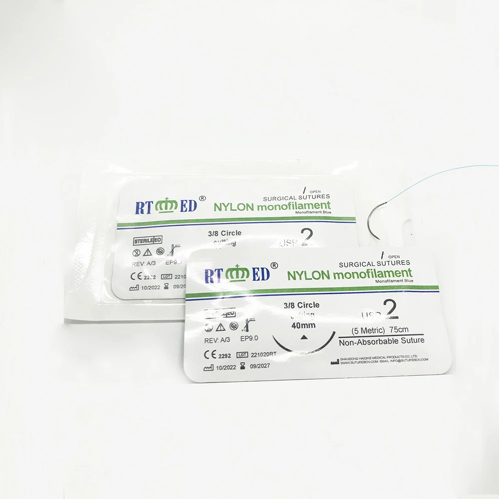 Sterile Surgical Nylon 10/0 Monofilament Suture With Needle for eyes surgery