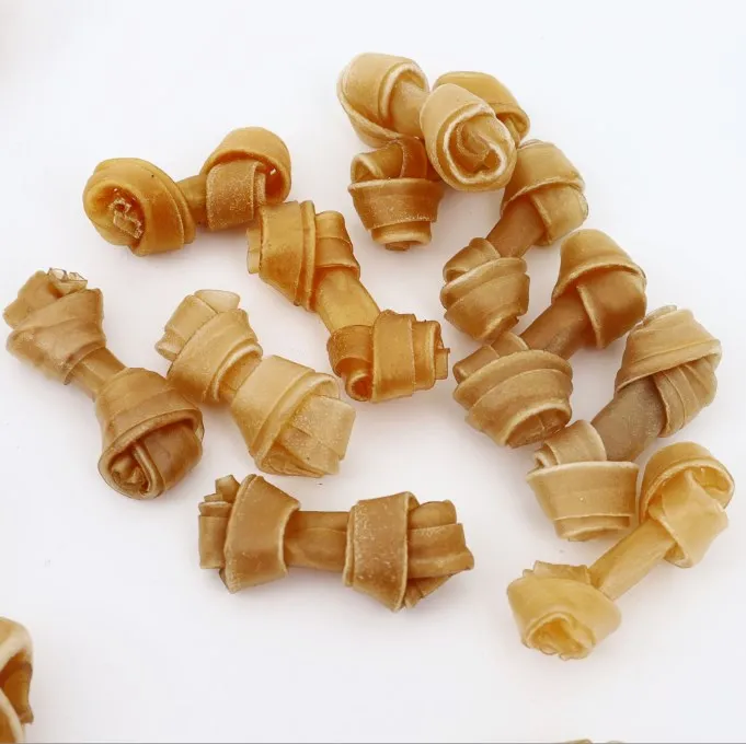 Natural Rawhide Knot Bone Healthy Cowhide Knotted Bone Dog Chew Treats Natural Dog Treats TOY