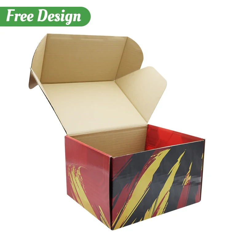 Custom red paper mailing box automotive parts with single-sided color printing big kraft paper corrugated mailer box packaging